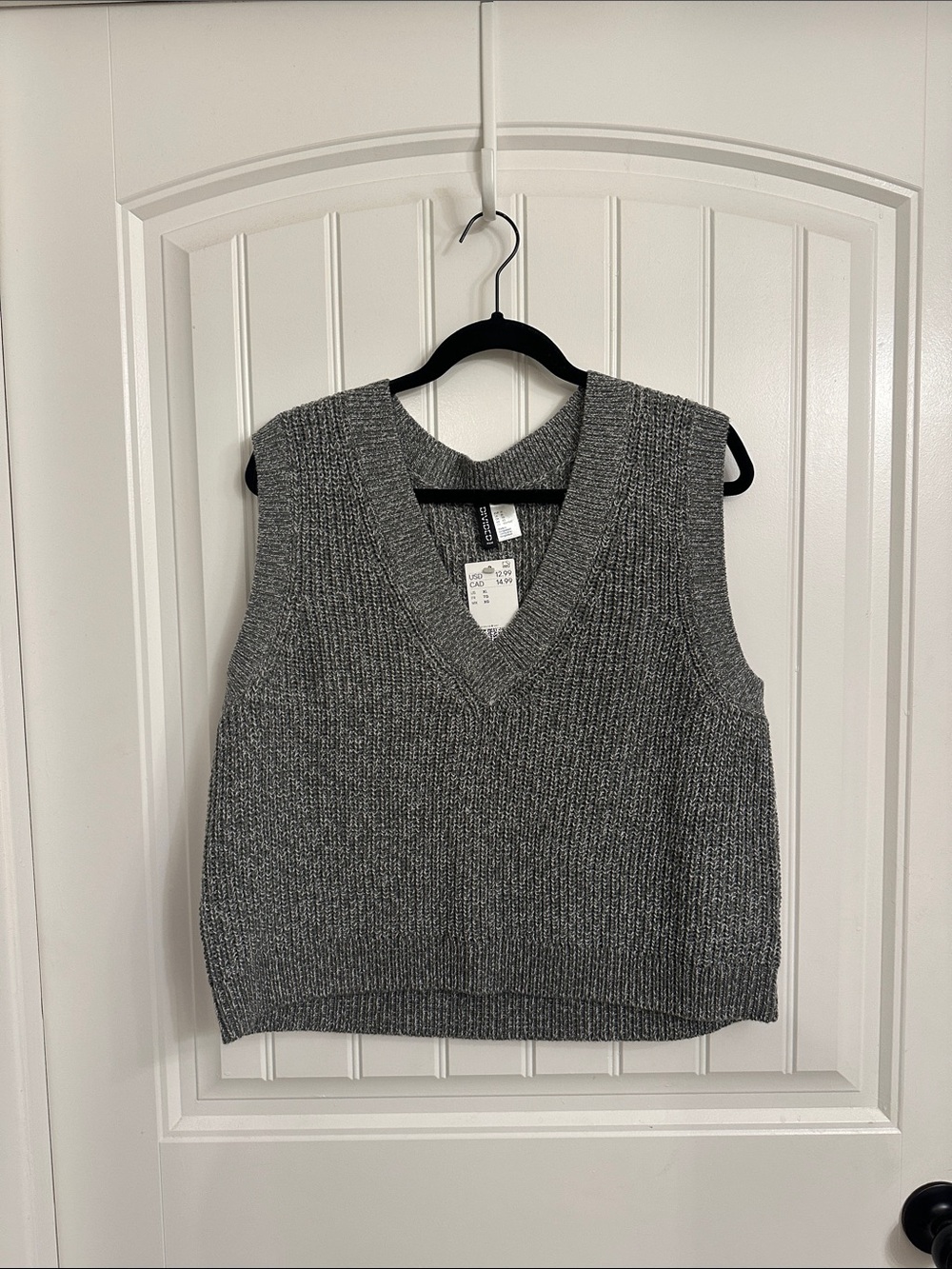 New with tags - H&M Gray Ribbed V-Neck Sweater Vest